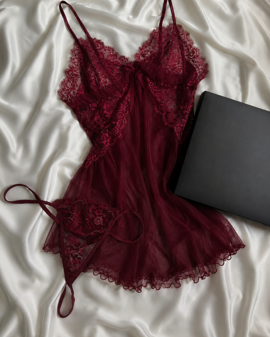 RED LACE BABYDOLL