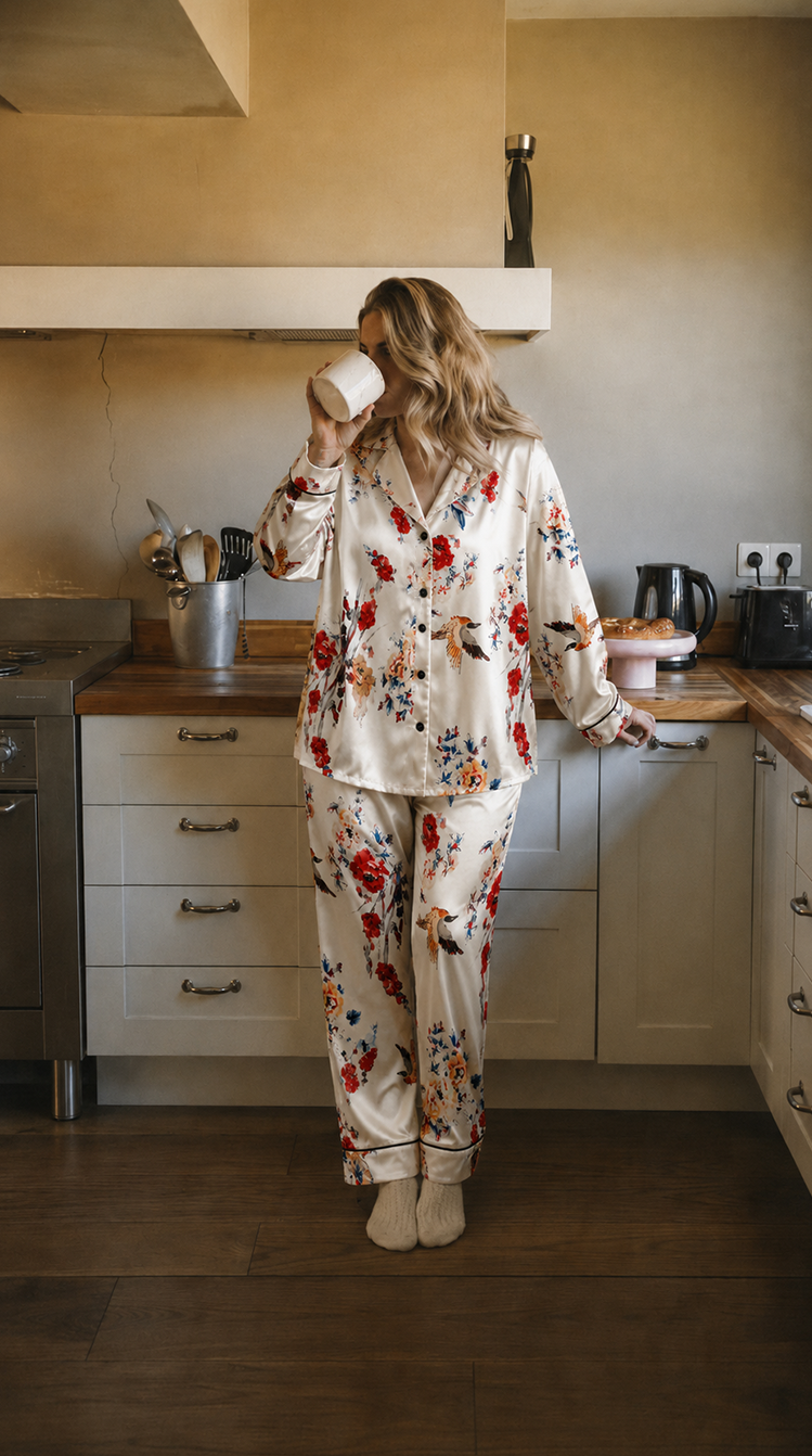 FLORAL SATIN SET
