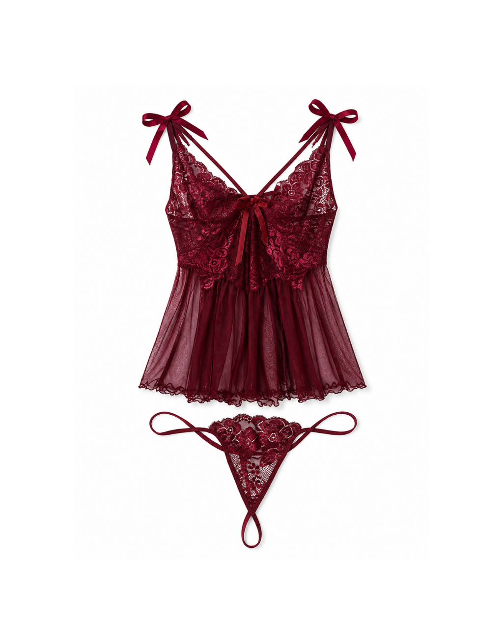 RED LACE BABYDOLL