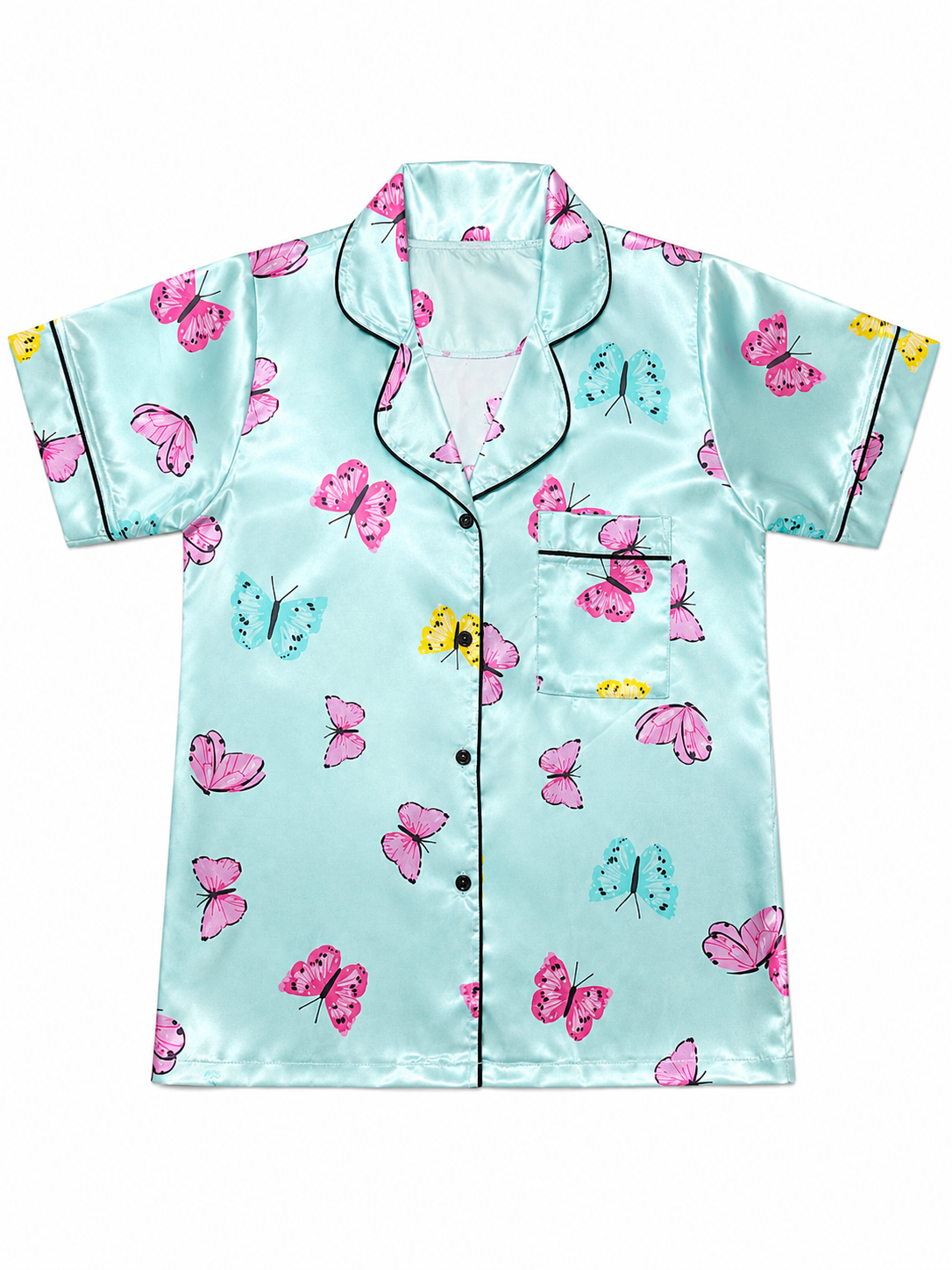 BUTTERFLY PRINT SATIN SET