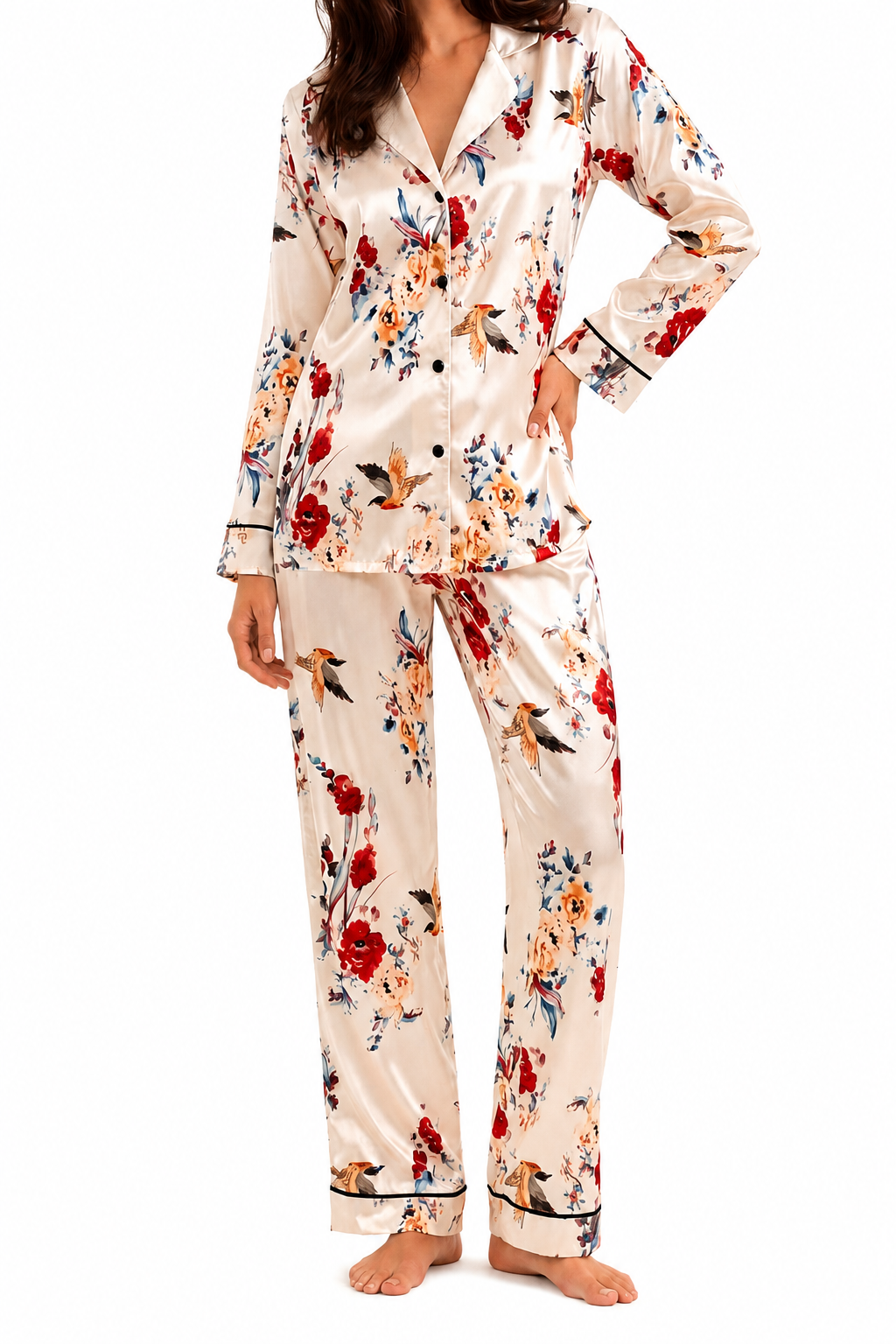 FLORAL SATIN SET