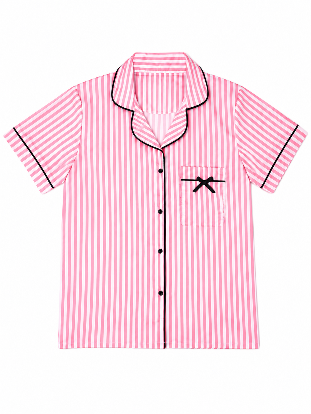 PINK STRIPE SATIN SET