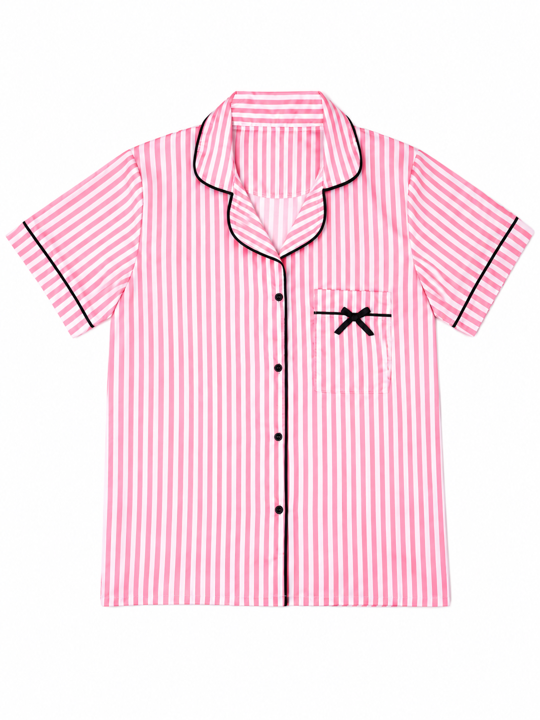 PINK STRIPE SATIN SET